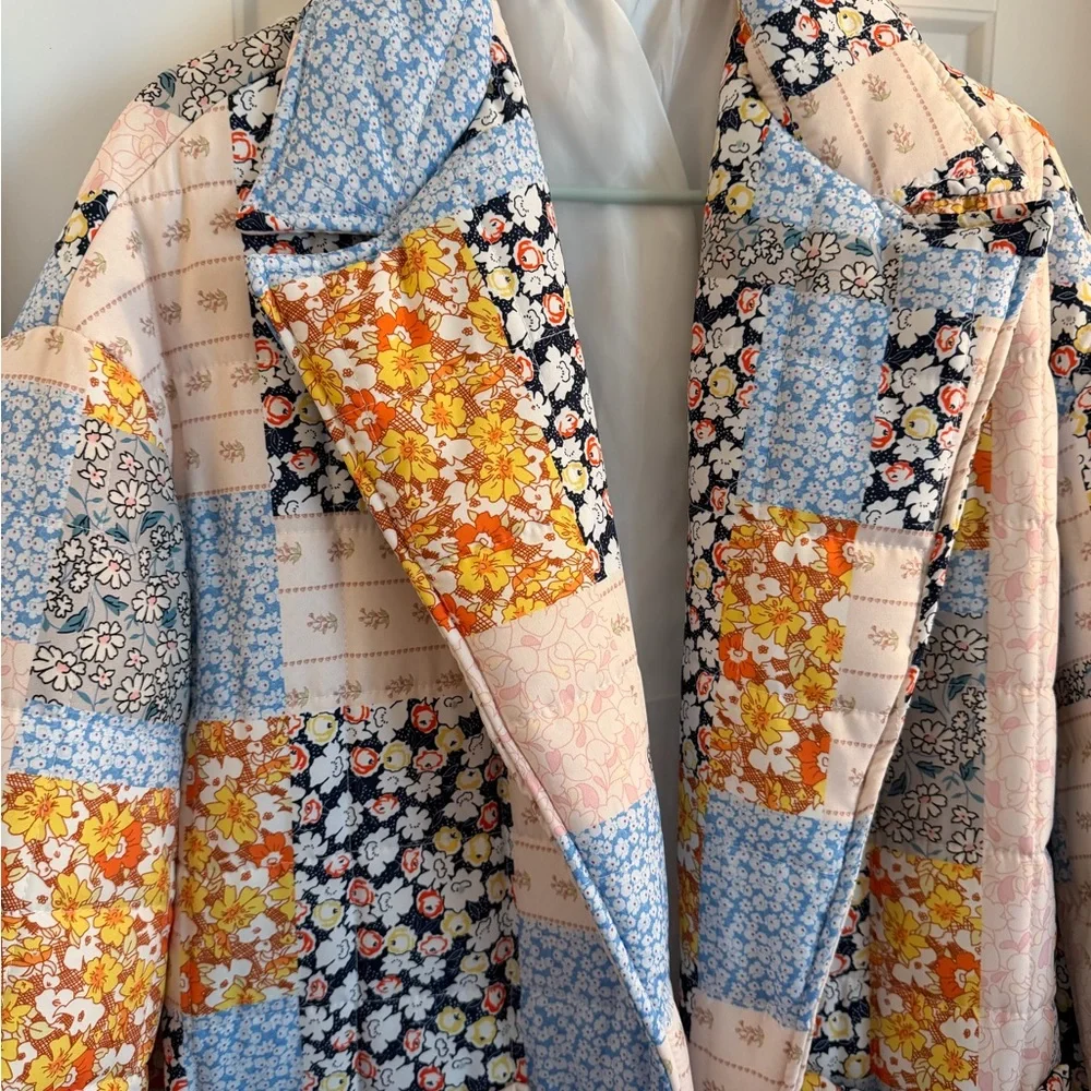 Patchwork Floral Long Coat in Multicolor - Picture 3 of 4